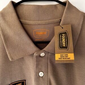 NWT The Foundry Mens Polo 2XLT Desert Khaki Quick Dri Easy Care Oversize Brown